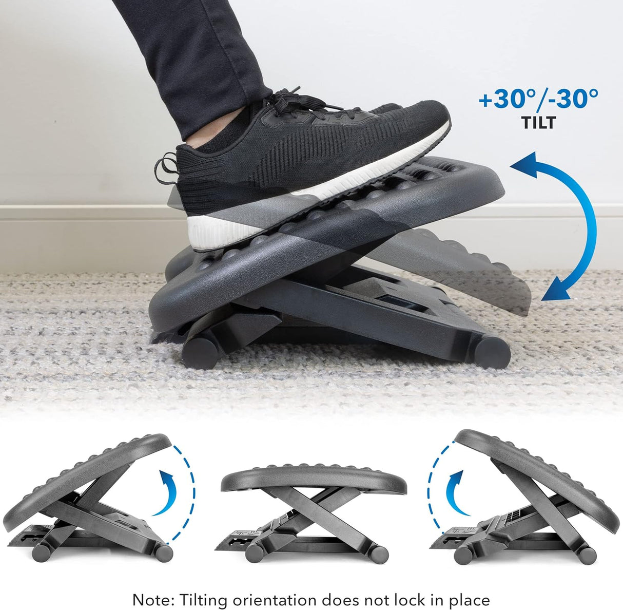 Reposapiés ergonómico para debajo del escritorio 3 niveles
