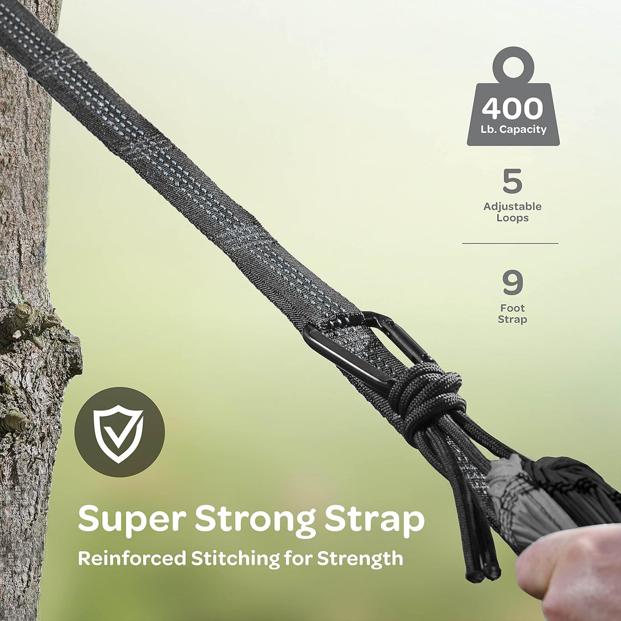 Durable Hammock 400 lb Capacity, Nylon Camping Hammock Chair