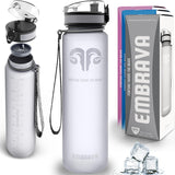 Embrava Best Sports Water Bottle - Botella de agua grande de 32 onzas, flujo rápido, tapa abatible a prueba de fugas con apertura de un clic, plástico no tóxico, sin BPA y ecológico, para hombres y mujeres