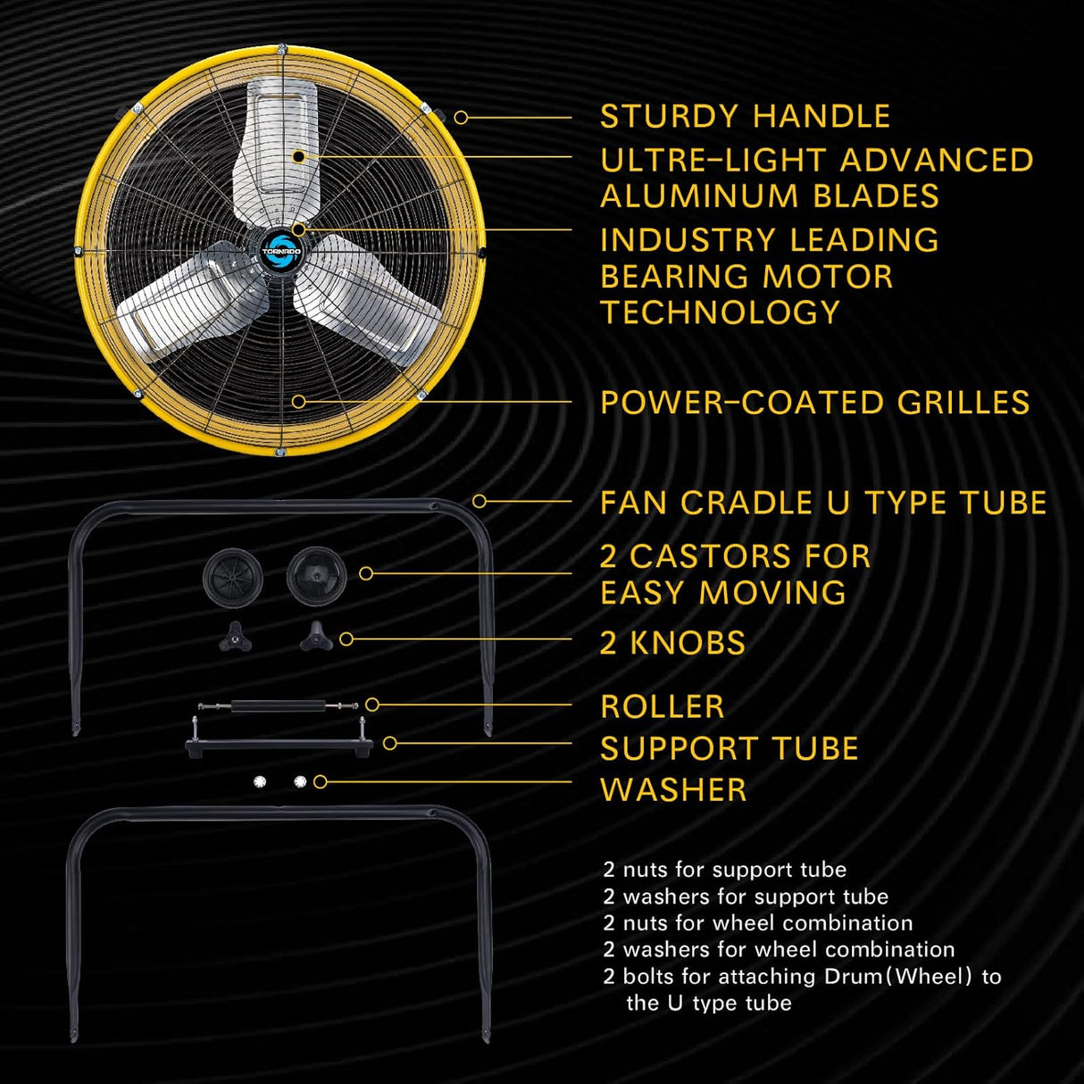 Ventilador Tornado 24 Alta Velocidad 3 Velocidades 8540 CFM