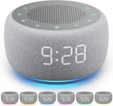 Máquina de Sonido y Reloj Despertador 2 en 1, 18 Sonidos, Luz Nocturna