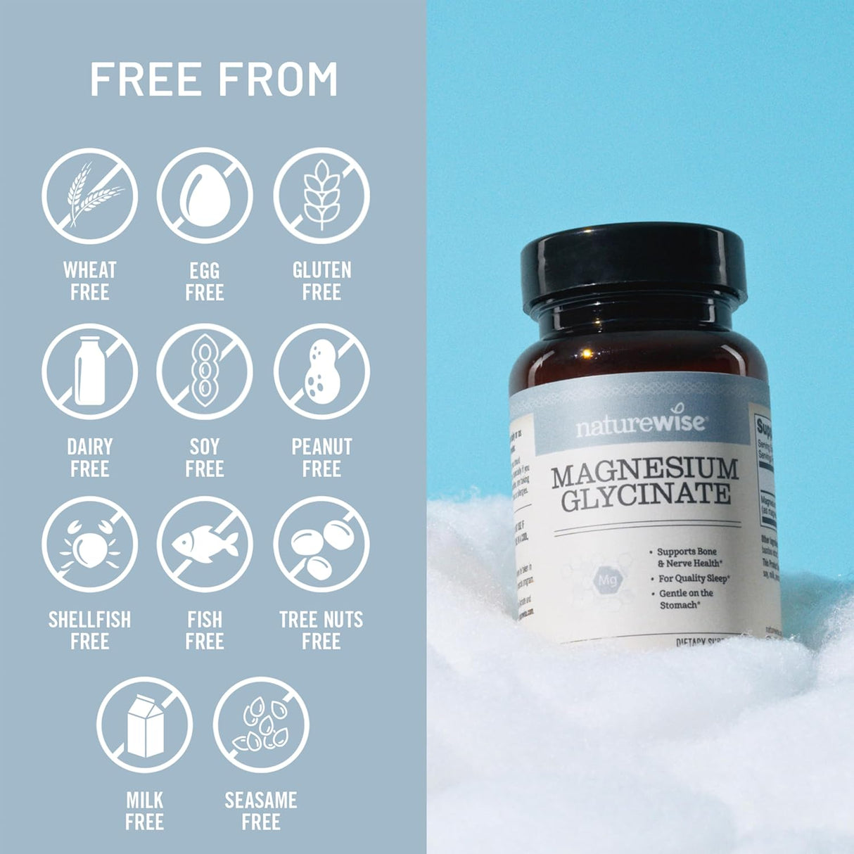 Magnesio Glycinato NatureWise 625 mg 30 cápsulas