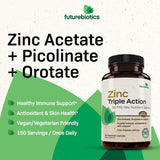 Suplemento Zinc Triple Action 30mg  apoyo inmunológico 150u