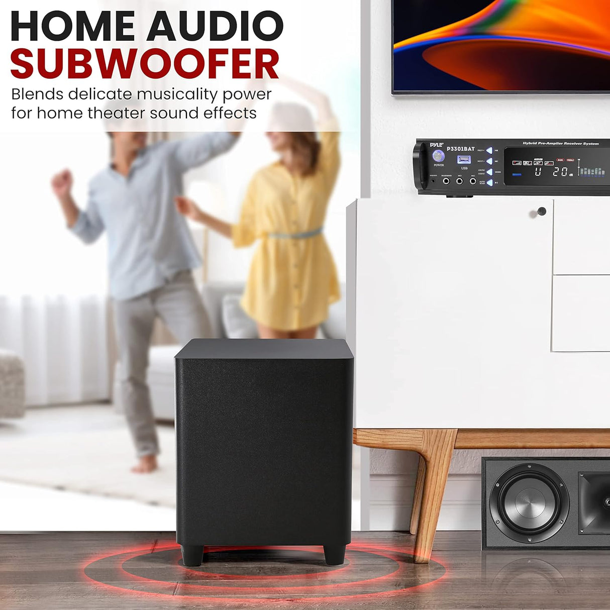 Subwoofer activo de disparo hacia abajo 10 pulgadas