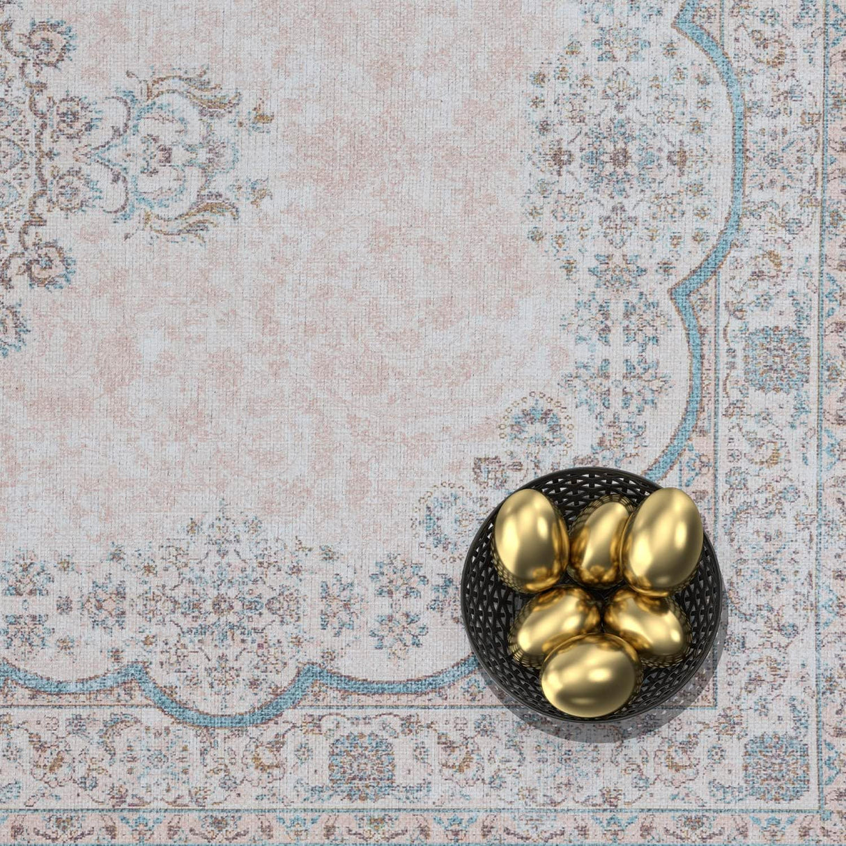 Alfombra Adiva Lavable a Máquina 2x3 Antideslizante Vintage