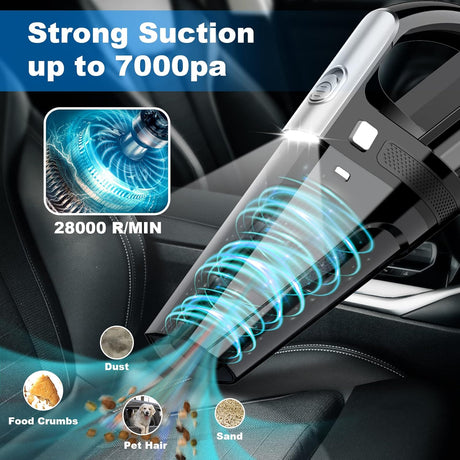 Aspiradora de automóvil portátil succión de 7000 PA CC 12 V