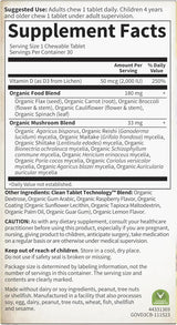 Vitamin D3 Vegano Masticable 2000 IU Garden of Life 30 Tablets