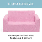 Silla convertible 2 en 1 de cama para niños, color rosa