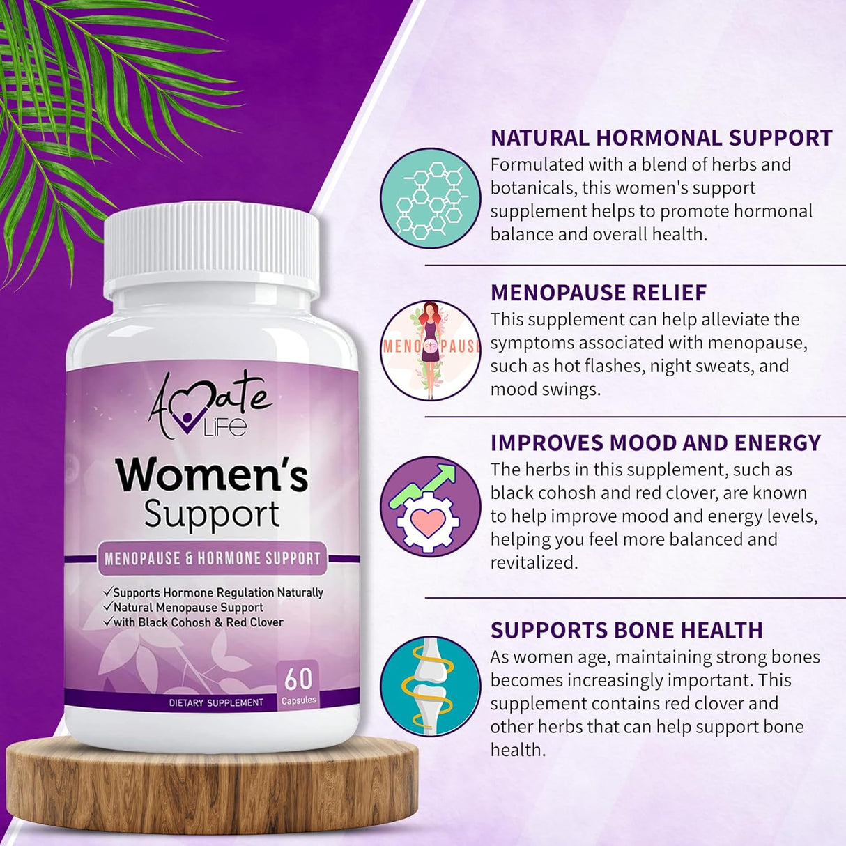Suplemento de apoyo para mujeres regulación hormonal natural