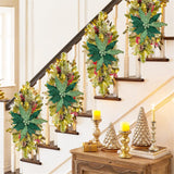 Flores Poinsettia Artificial Briful 12'' Set de 4 para Decorar