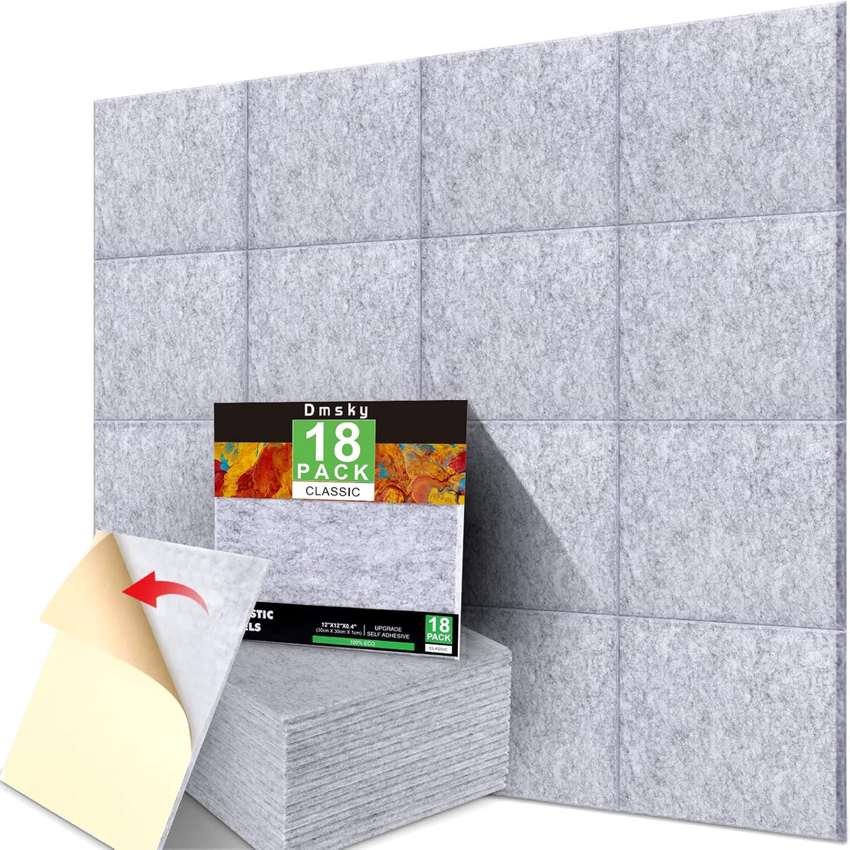 Paneles Acústicos 12x12x0.4 - Alta Densidad - 18 Piezas
