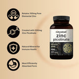 Suplementos Picolinato de zinc de alta potencia 100 mg  240u