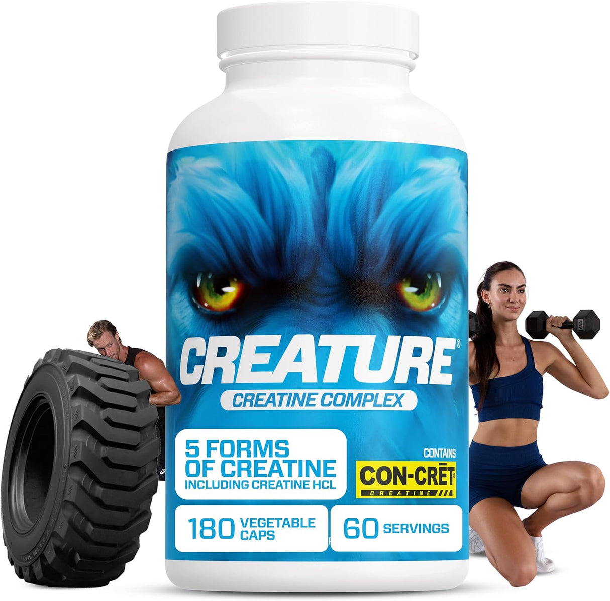 CREATURE® Complejo de Creatina - 5 Tipos, 180 Cápsulas