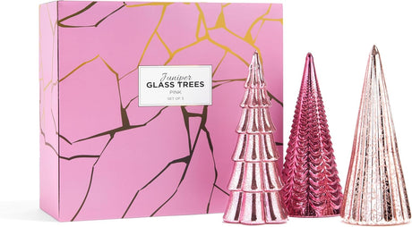 Árboles de Navidad LampLust con luces, Set de 3, 10 pulgadas