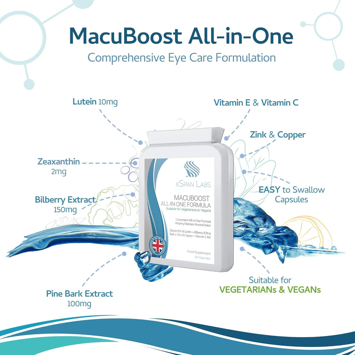 Suplementos MacuBoost AREDS 2 Plus luteína zeaxantina
