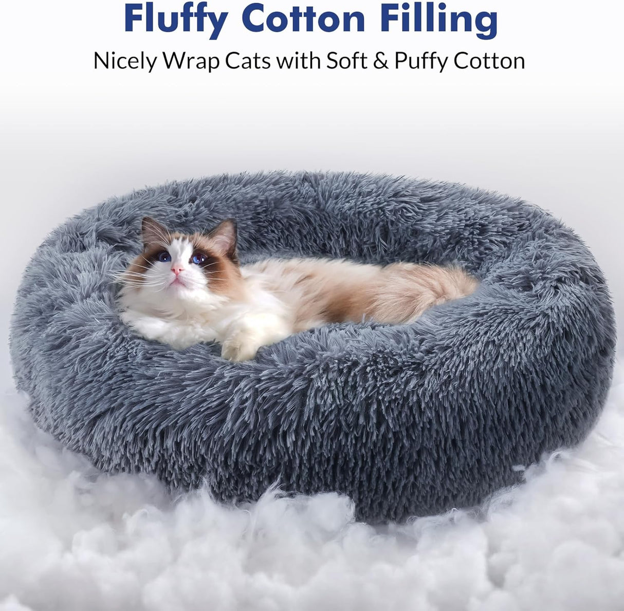 Cama para gatos Rabbitgoo, suave, lavable, tamaño mediano