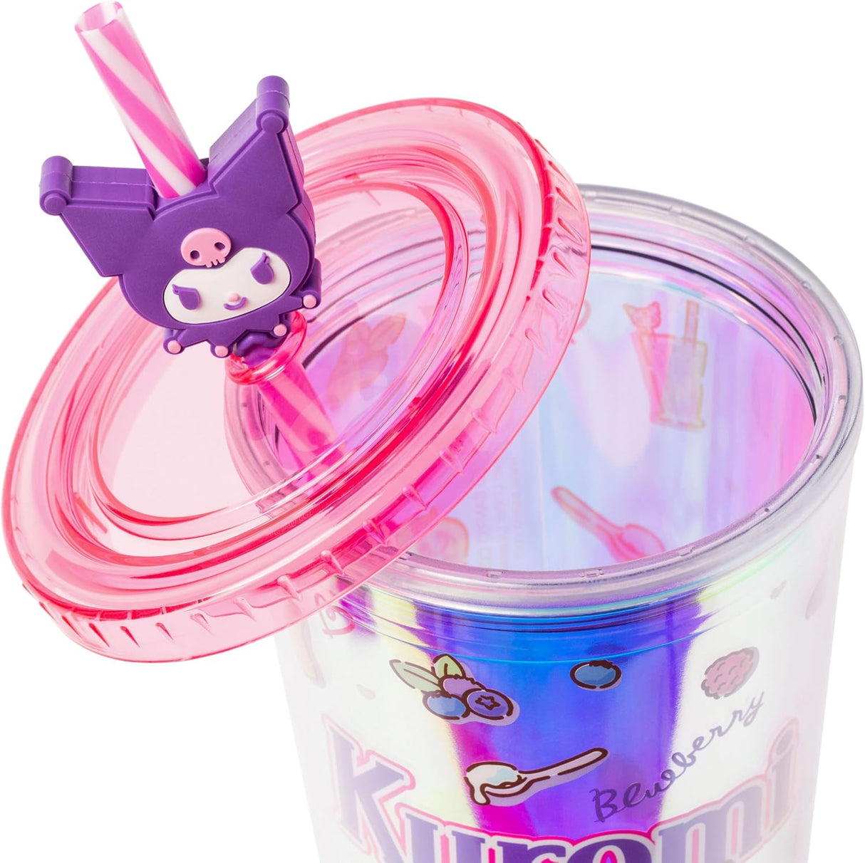 Vaso Frío de Plástico Hello Kitty Sanrio con Tapa y Popote 24 oz