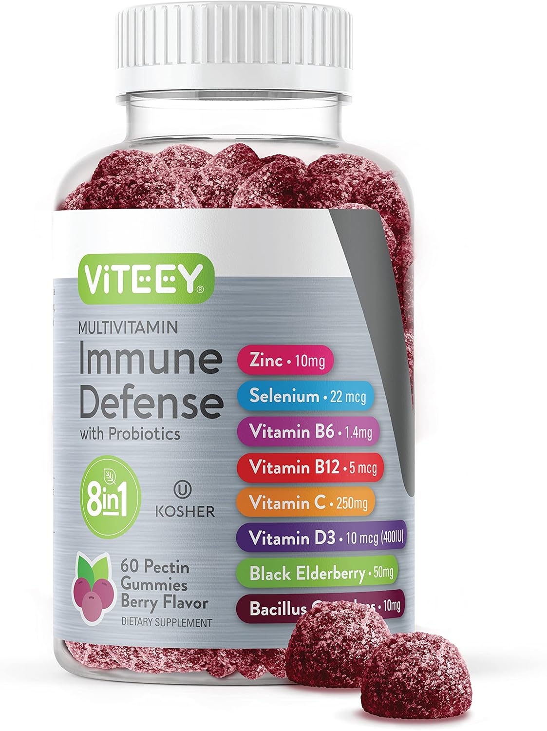 Gomitas Multivitamínicas 8 en 1 con Probióticos - Vegetarianas