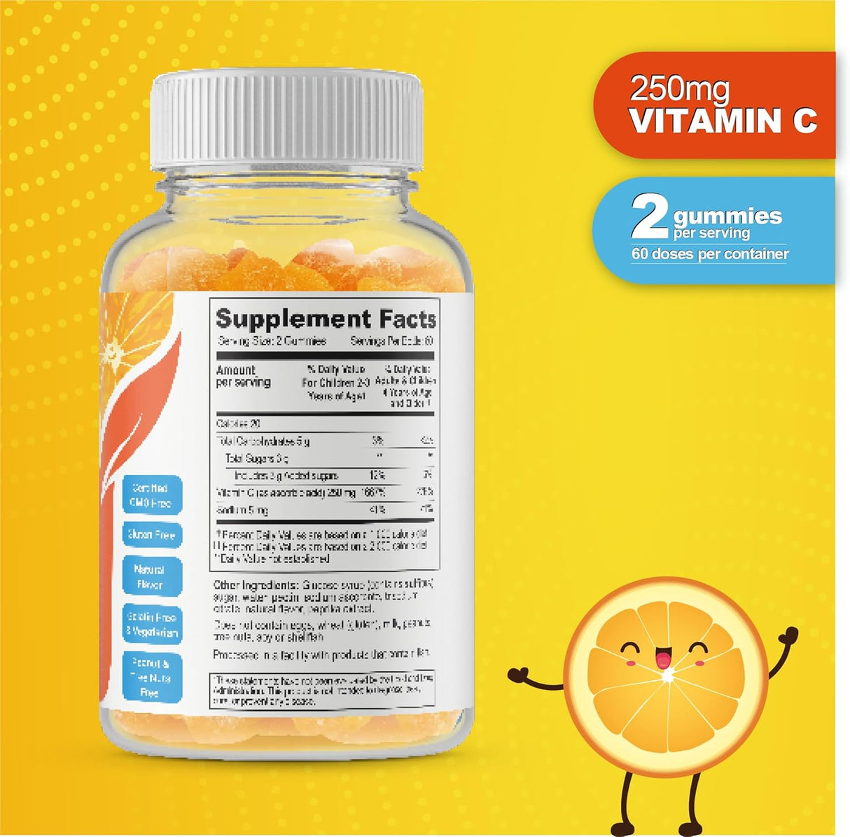 Doctor's Finest Gummies Vitamina C Veganas GMO Gluten 120 Jellies
