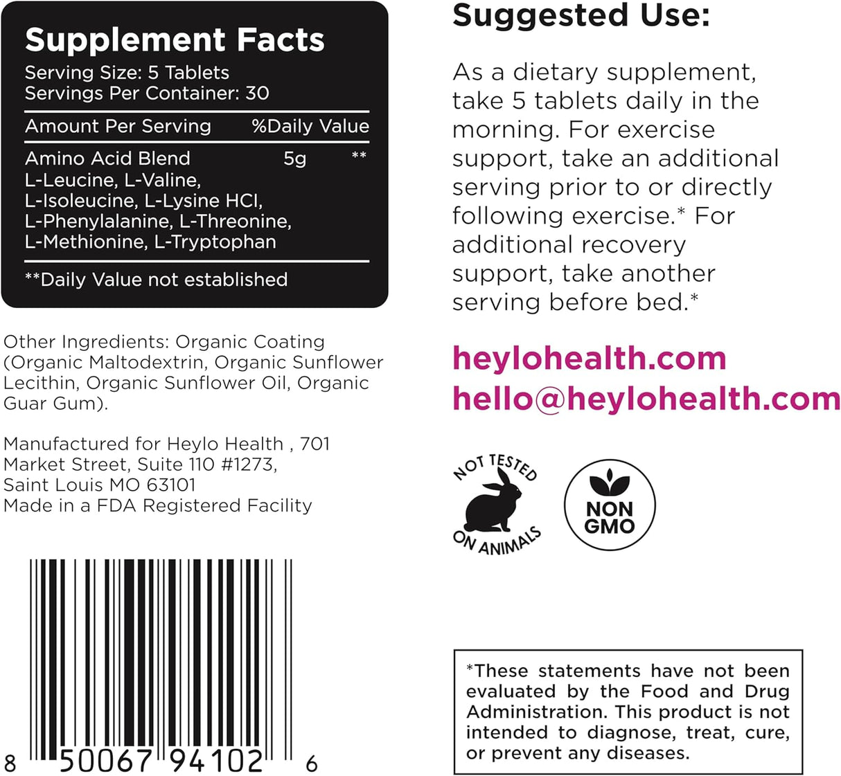 Suplemento Aminoácidos Amino+ Amino+ Amino+ 150 Tabletas