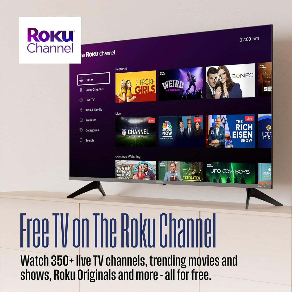 Televisor Smart 4K Edgeless Westinghouse 43 con HDR y Wi-Fi