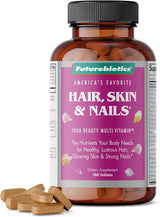 Multivitamina para cabello, piel y uñas con biotina, 180 tabletas