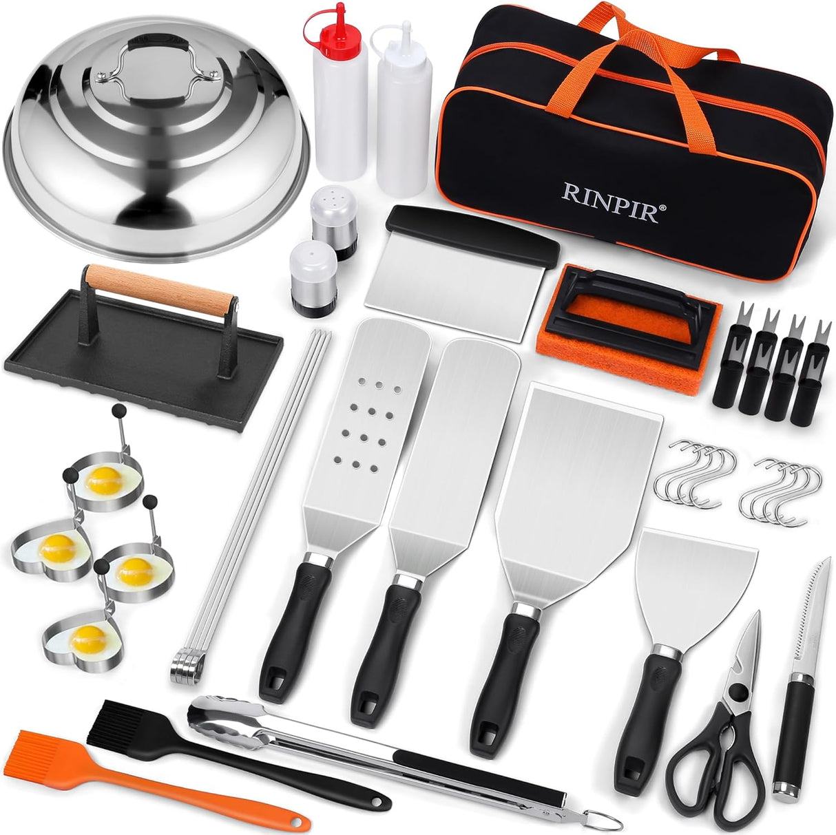 Kit de Accesorios 42pcs Blackstone, Espátulas y Prensa Hamburguesa