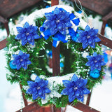 Flores Artificiales Poinsettia, Decoración Navidad, 36 Pcs