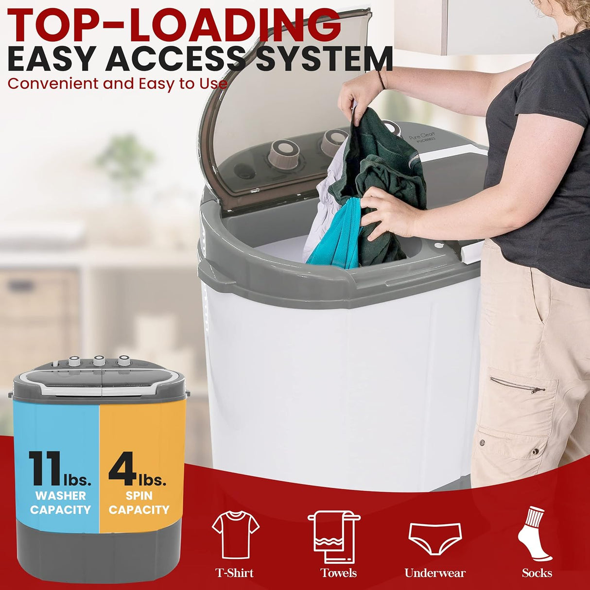 Lavadora y secadora compacta para el hogar 2 en 1