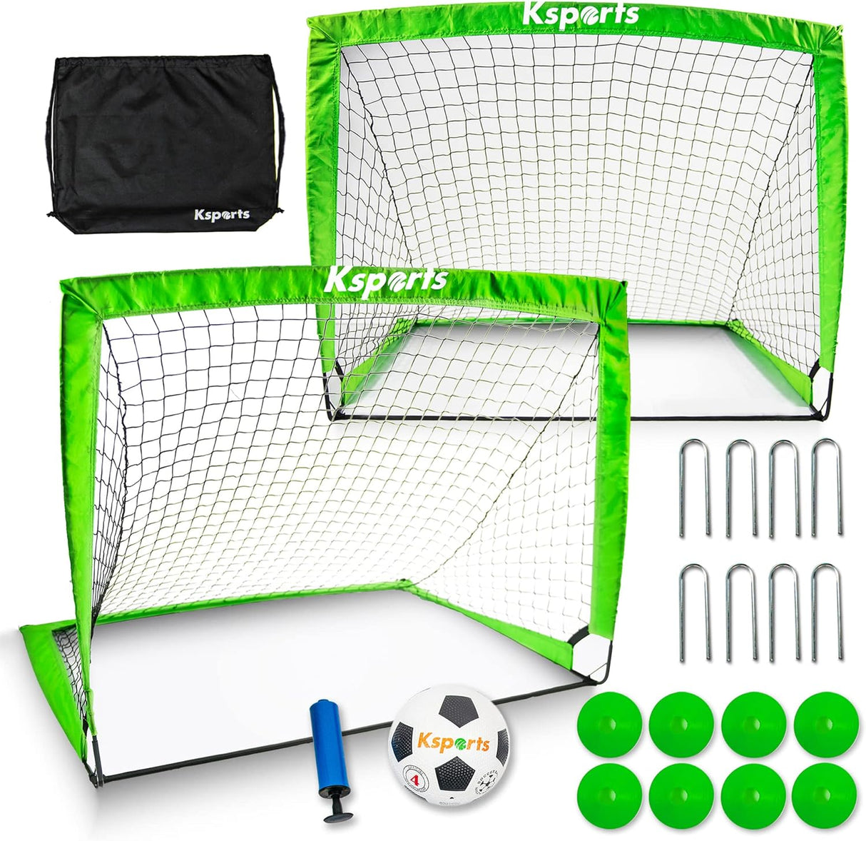 Kit de porteria de futbol, con  pelota, 8 conos  y bolso