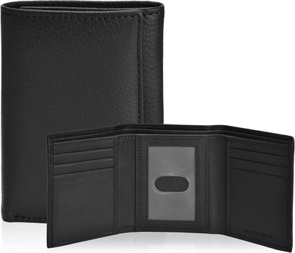 Billetera de Piel para Hombre - RFID, 9 Tarjetas, 2 ID, Slim