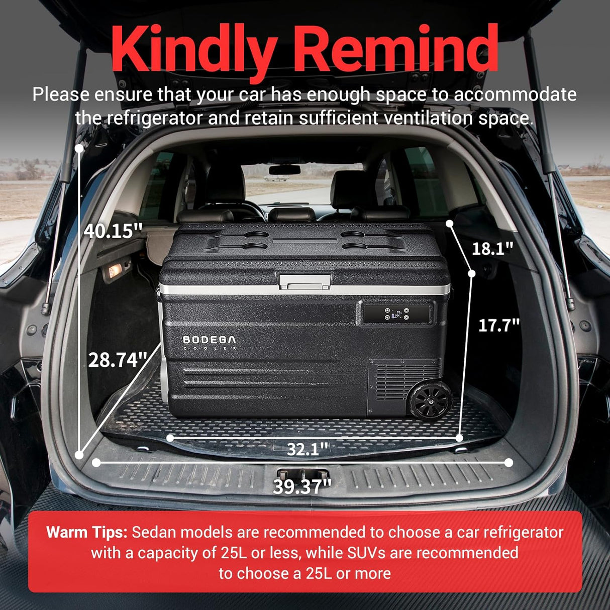 Refrigerador de coche de automóvil portátil RV con control