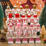 15 Piezas Adornos de Navidad Soldados Nutcracker de Madera