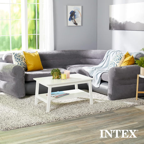 Sofá Inflable Intex Esquinero 2-en-1, Capacidad 880lb, 101” x 80”