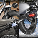 Bicicleta Eléctrica 750W, 25MPH, 60M, Suspensión, Modelo EBIKE