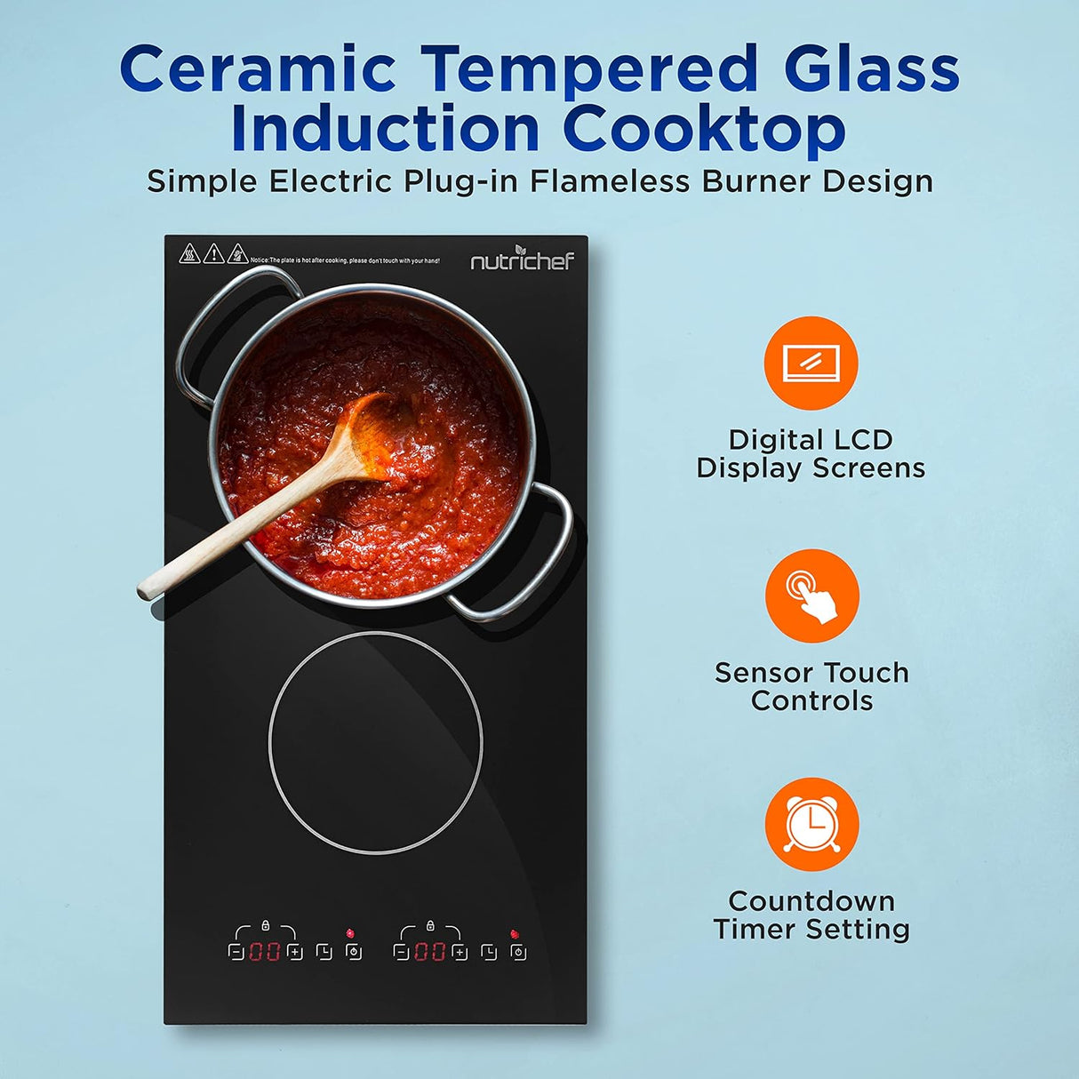 NutriChef  placa eléctrica de dos quemadores