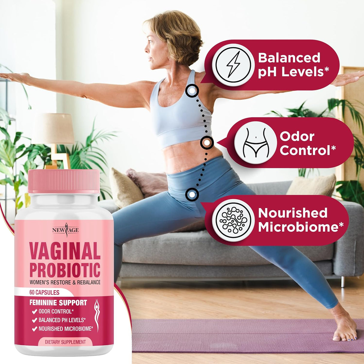 Probióticos vaginales con prebióticos y arándano - 120 cápsulas