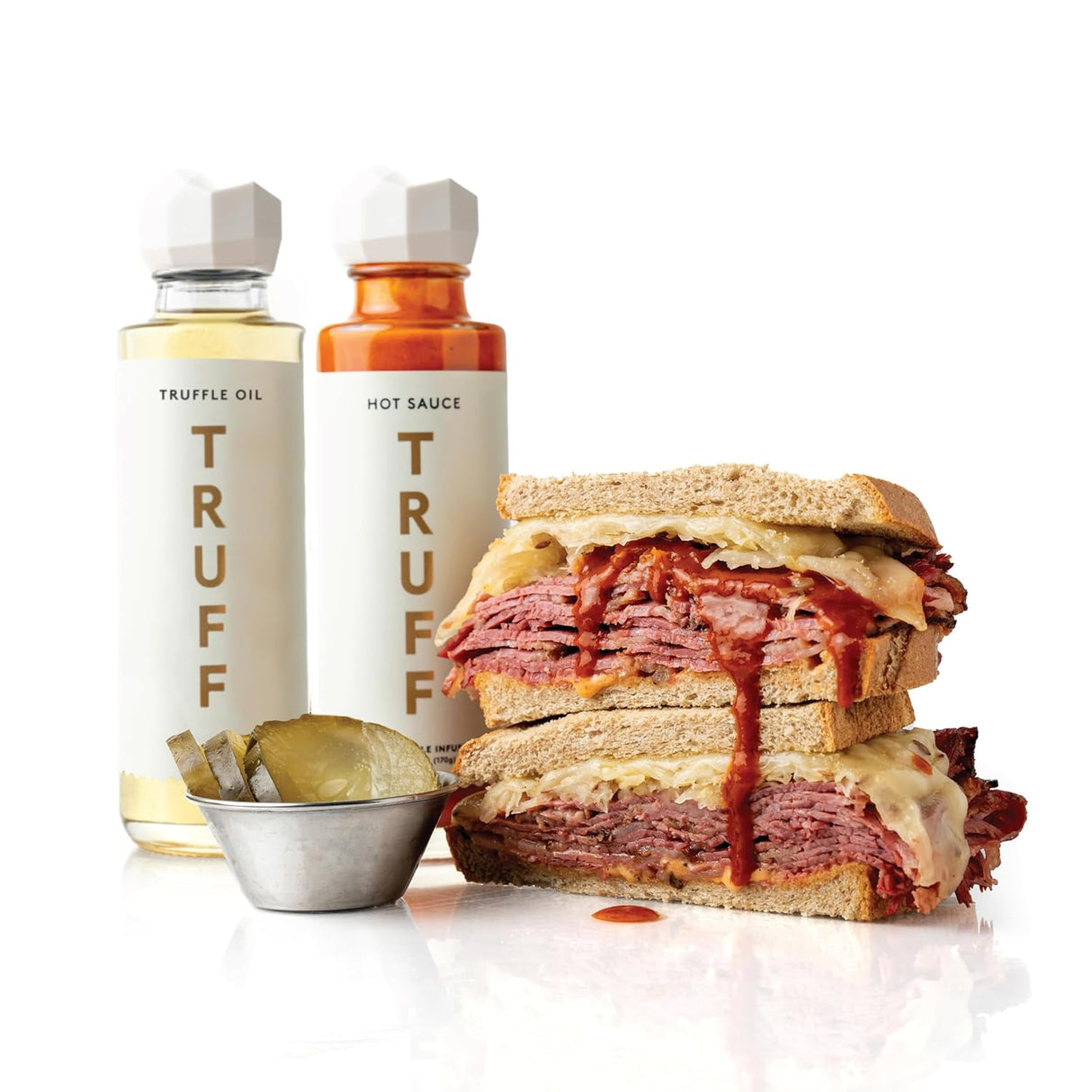 TRUFF Juego de regalo de trufa blanca, aceite de trufa blanca y salsa picante, paquete de 2 unidades