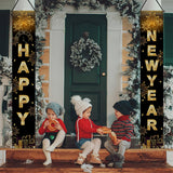 Banderas de Puerta Feliz Año Nuevo - Decoración 71x12 Pulgadas