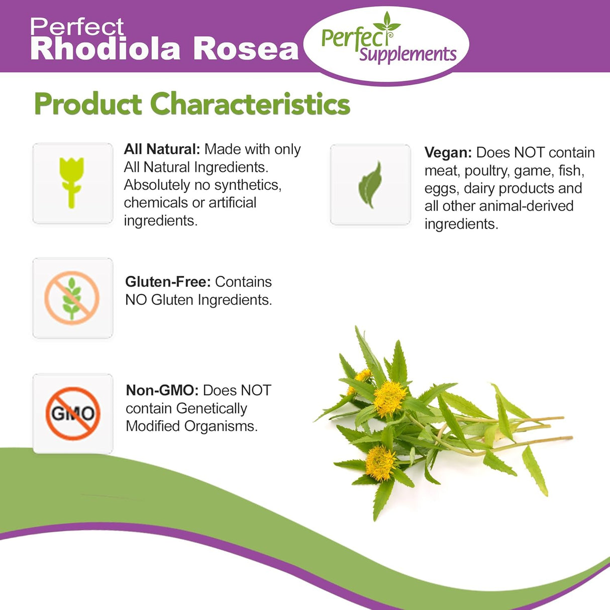 Suplemento Siberiano Rhodiola Rosea Root  60 cap Vegetable