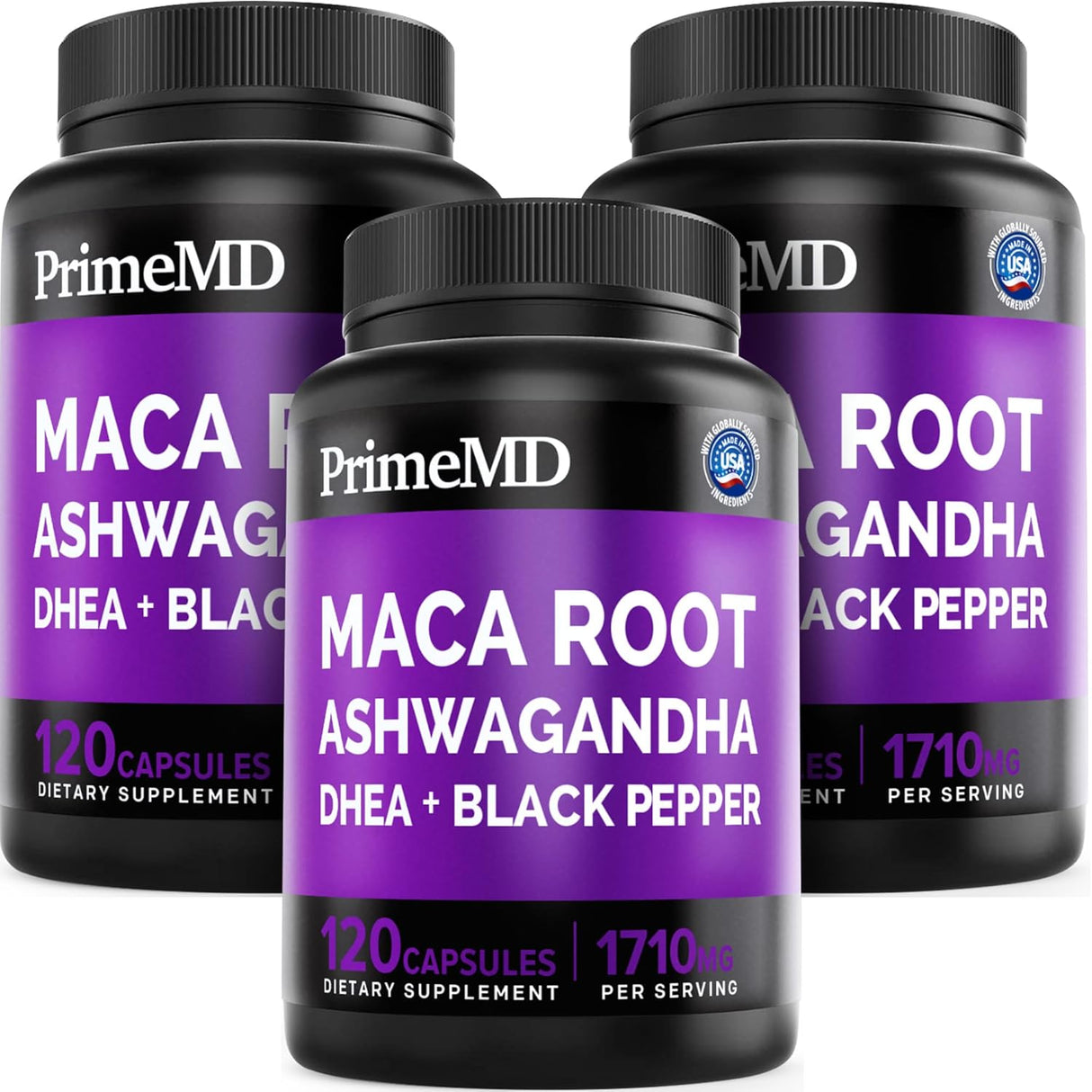 Cápsulas 6 en 1 Maca y Ashwagandha - Energía y Ánimo, 360 Uds.