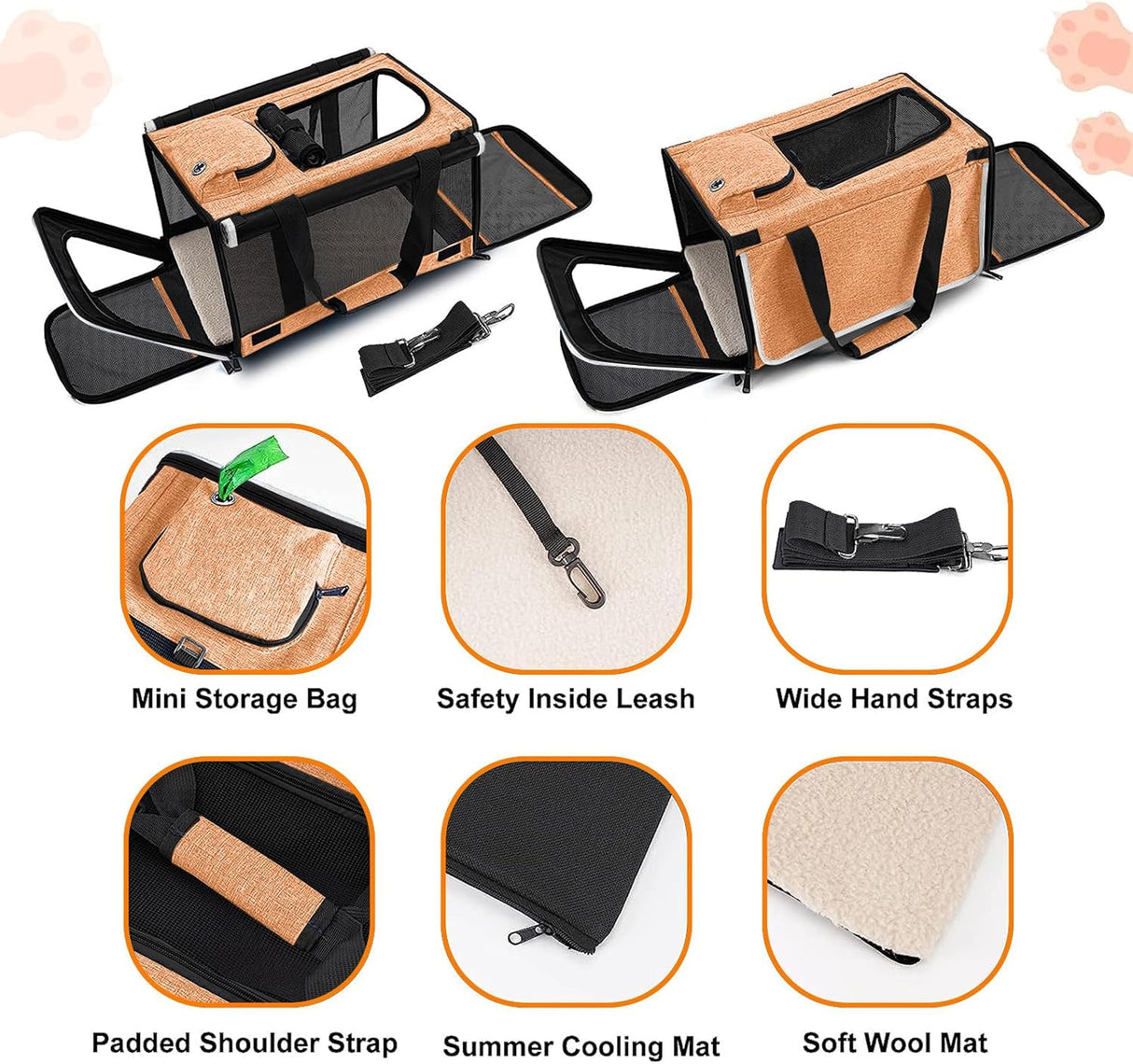 Bolsa de Transporte para Perrito Melon, Suave y Plegable