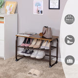 Banco de Zapatos VASAGLE, Estante 3 Niveles, Estilo Industrial