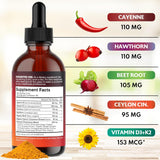 Suplemento Líquido de Cayena + Bayas de Hawthorn - 4oz