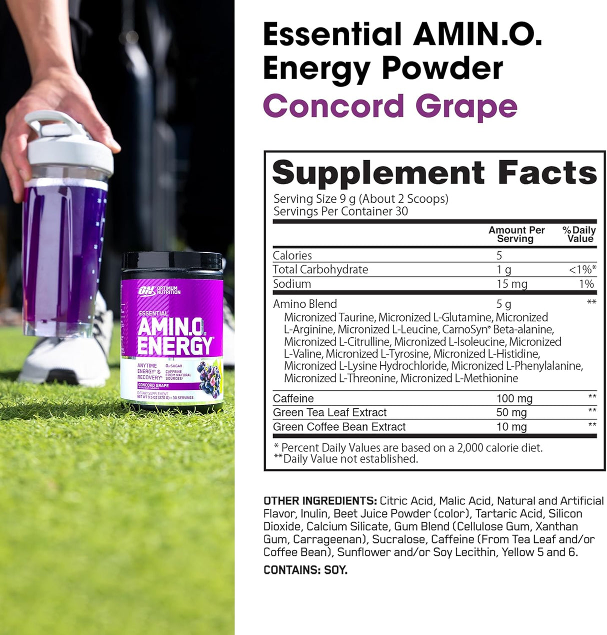 Amino Energy Pre Workout Optimum Nutrition BCAA 30 Servs