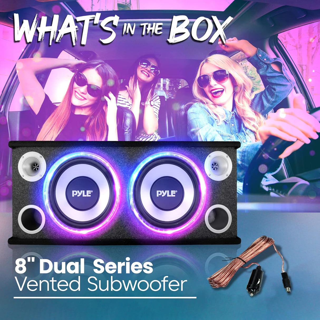 Parlantes de caja de subwoofer dual PYLE PL28BSL