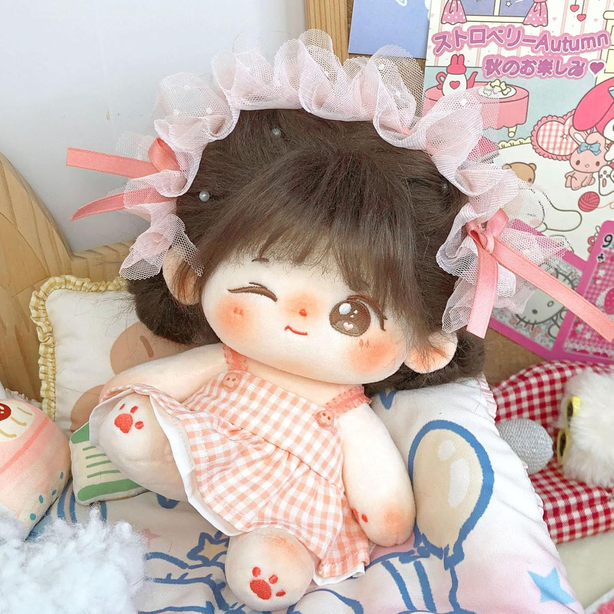 Muñeco de peluche CALEMBOU 20cm con esqueleto, modelo Winkii