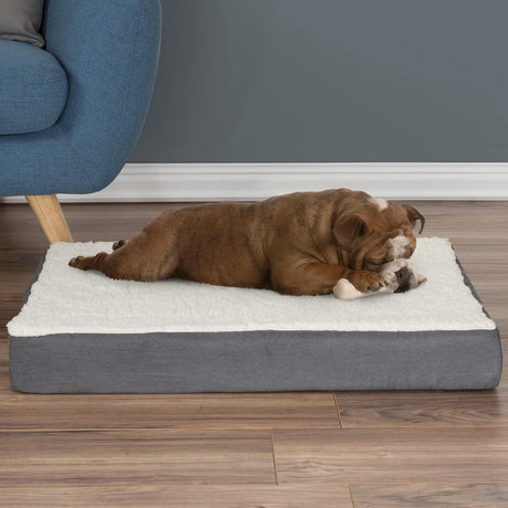 Cama ortopédica PETMAKER, 2 capas, espuma memoria 30x20.5