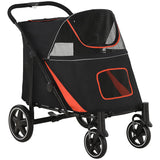 Carrito para perros PawHut, hasta 30 kg, plegable, con ruedas