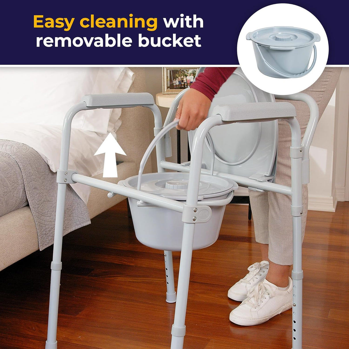 Silla de baño plegable Drive Medical, soporte 350 lbs, 11148-1
